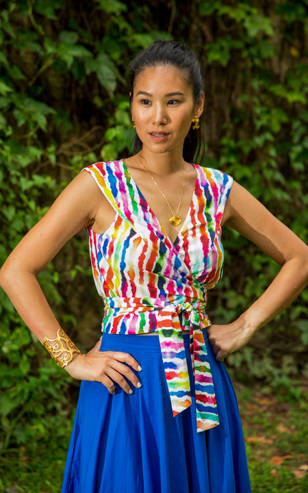 Kande Cove Wrap Top - Orange